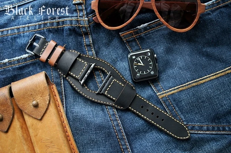 CUFF Handmade Leather Strap incl. Lugs Adapter for Apple Watch (or Apple Watch Sport) 42mm or 38mm – image 2